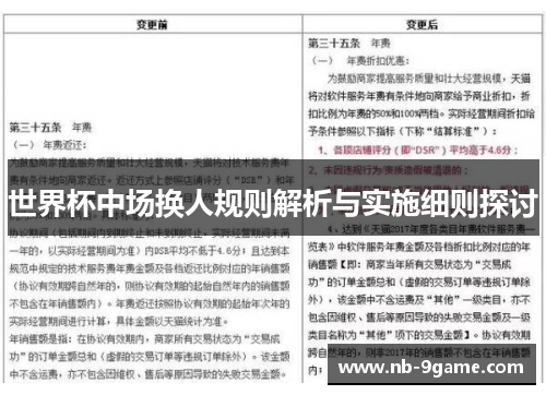 世界杯中场换人规则解析与实施细则探讨 世界杯中场换人规则解析与实施细则探讨